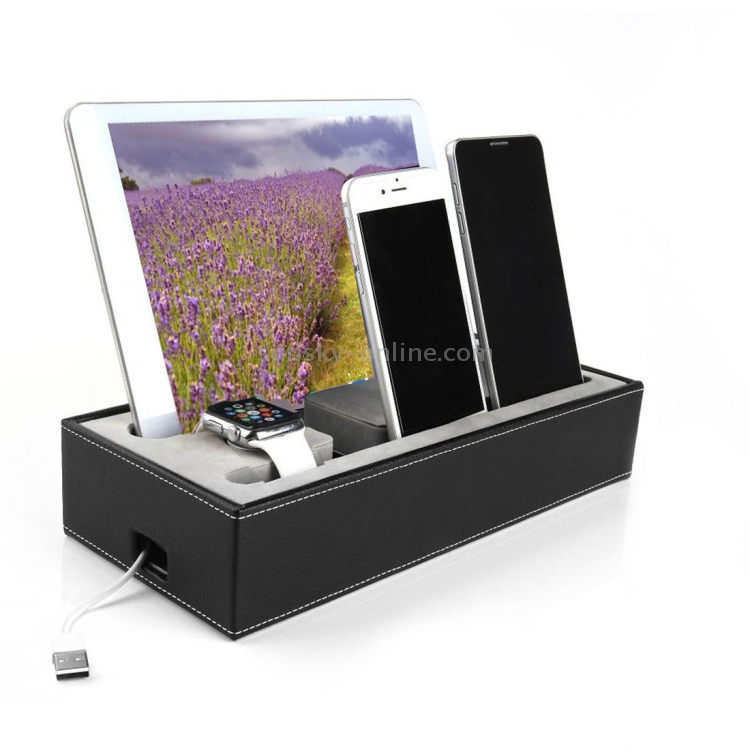 YM-UD07 4 in 1 Leather Casing Multi Device Charging Dock Docking Station Holder YM-UD07 4 in 1 Leather Casing Multi Device Charging Dock Docking Station Holder