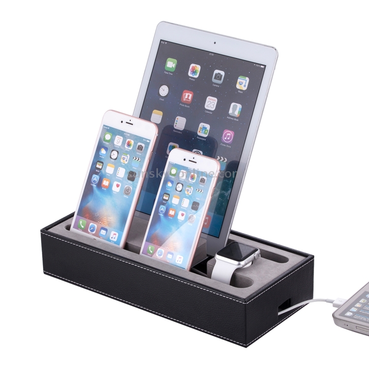 YM-UD07 4 in 1 Leather Casing Multi Device Charging Dock Docking Station Holder YM-UD07 4 in 1 Leather Casing Multi Device Charging Dock Docking Station Holder