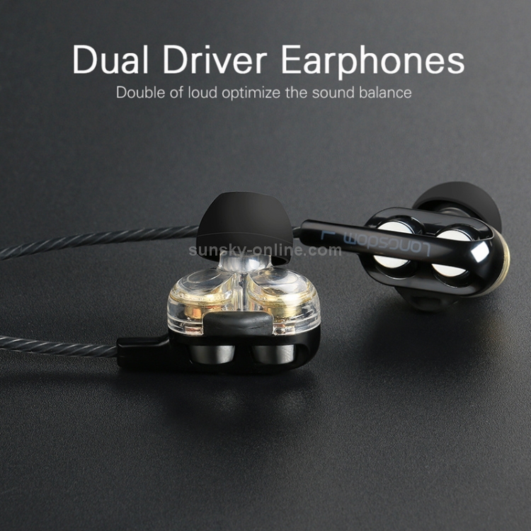 Langsdom Double Moving Coil with Wheat Headset(Black) Langsdom Double Moving Coil with Wheat Headset(Black)