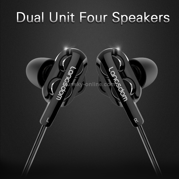 Langsdom Double Moving Coil with Wheat Headset(Black) Langsdom Double Moving Coil with Wheat Headset(Black)