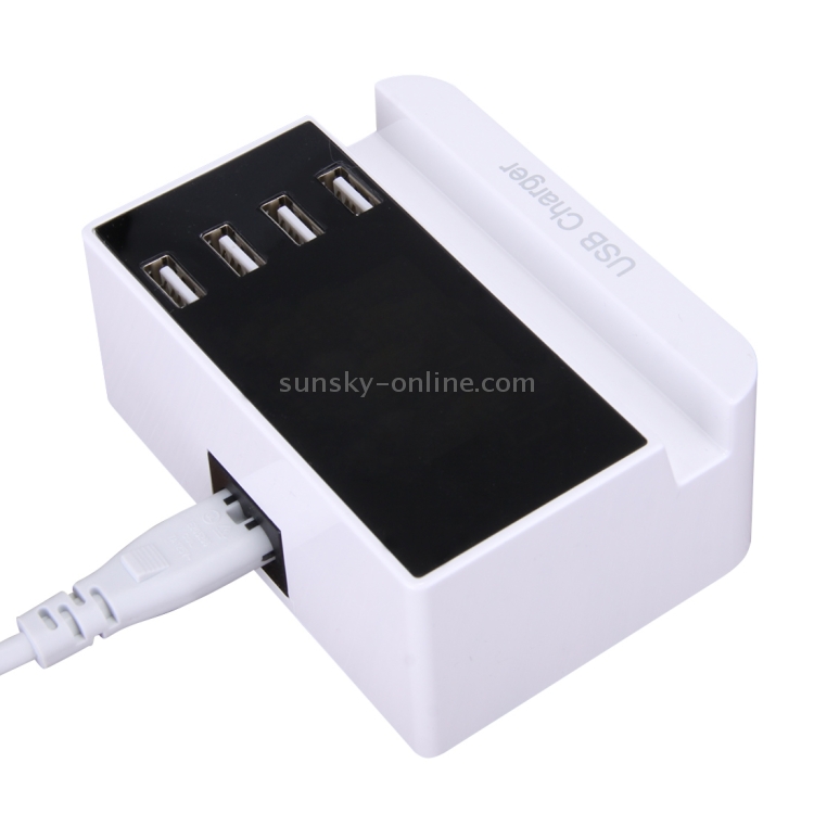 4 USB Ports 3.5A Travel Charger with LCD Screen & Holder Design 4 USB Ports 3.5A Travel Charger with LCD Screen & Holder Design