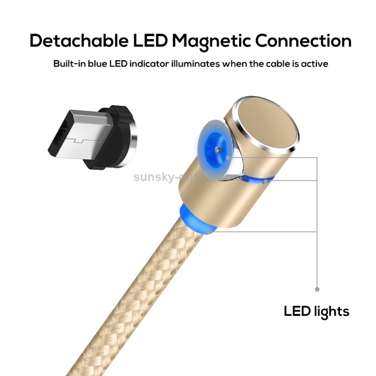 Câble de charge magnétique TOPK AM30 2 m 2,4 A Max USB vers coude