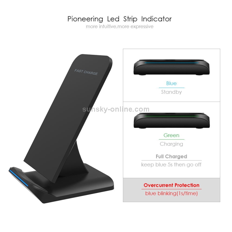 G100 10W Output Vertical Fast Charging Wireless Charger with LED Indicator G100 10W Output Vertical Fast Charging Wireless Charger with LED Indicator