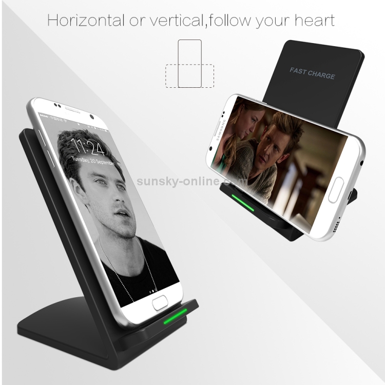 M520 10W (Max) Output 2-Coil Vertical Holder Fast Charging QI Wireless Charger Stand with Indicator M520 10W (Max) Output 2-Coil Vertical Holder Fast Charging QI Wireless Charger Stand with Indicator