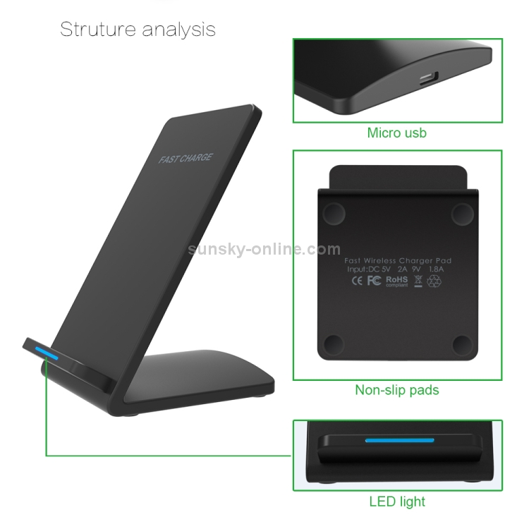 M520 10W (Max) Output 2-Coil Vertical Holder Fast Charging QI Wireless Charger Stand with Indicator M520 10W (Max) Output 2-Coil Vertical Holder Fast Charging QI Wireless Charger Stand with Indicator