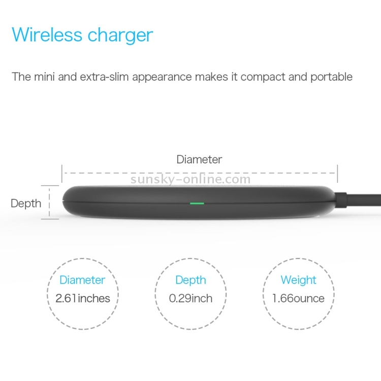 Vinsic 5V 1A Output Mini Extra-slim Qi Standard Wireless Charger Quick Charger Vinsic 5V 1A Output Mini Extra-slim Qi Standard Wireless Charger Quick Charger