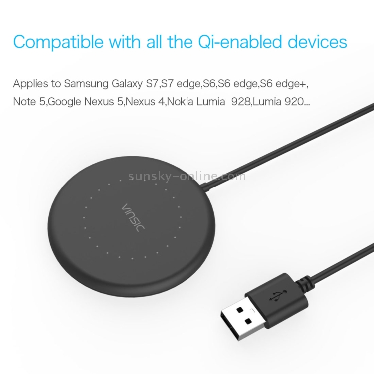 Vinsic 5V 1A Output Mini Extra-slim Qi Standard Wireless Charger Quick Charger Vinsic 5V 1A Output Mini Extra-slim Qi Standard Wireless Charger Quick Charger