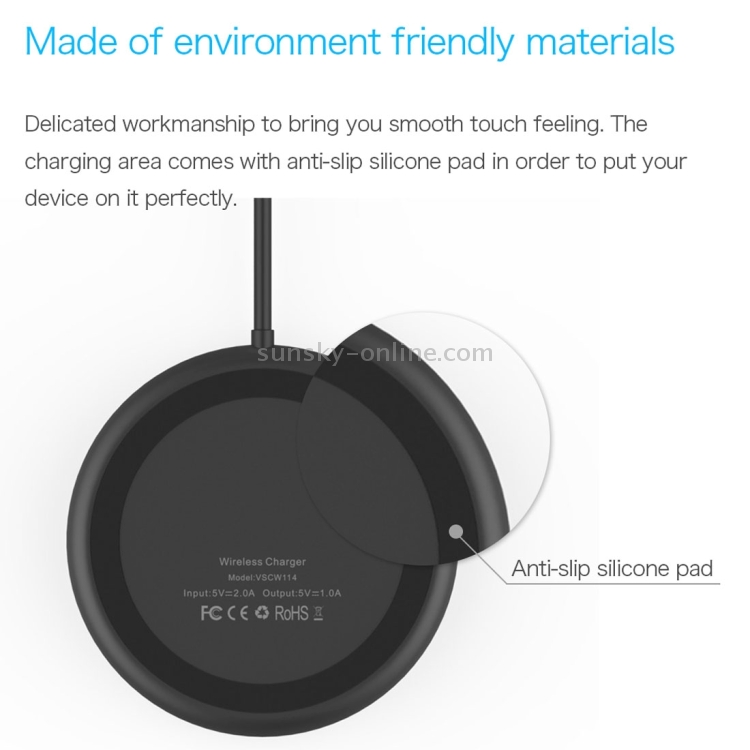 Vinsic 5V 1A Output Mini Extra-slim Qi Standard Wireless Charger Quick Charger Vinsic 5V 1A Output Mini Extra-slim Qi Standard Wireless Charger Quick Charger