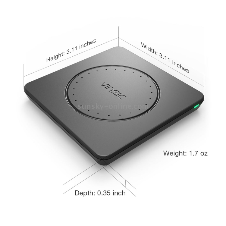 Vinsic 5V 1A Output Qi Standard Portable Wireless Charger Pad Vinsic 5V 1A Output Qi Standard Portable Wireless Charger Pad
