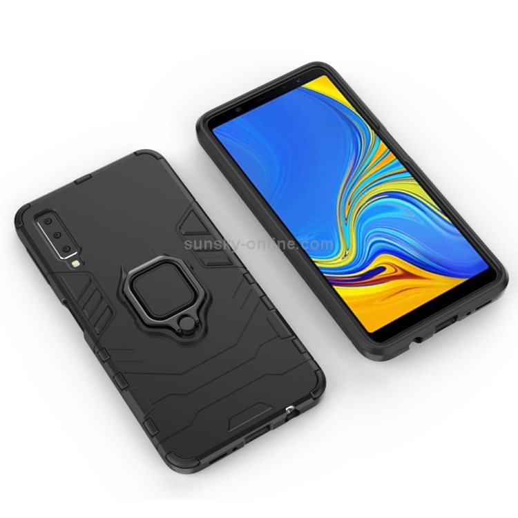 PC + TPU Shockproof Protective Case for Galaxy A70, with Magnetic Ring Holder (Black) PC + TPU Shockproof Protective Case for Galaxy A70, with Magnetic Ring Holder (Black)