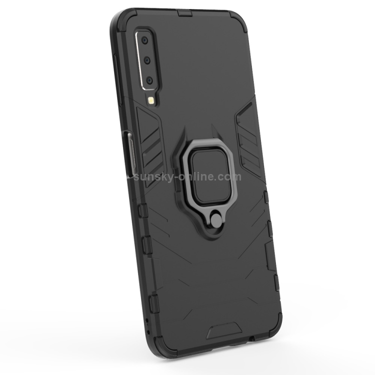 PC + TPU Shockproof Protective Case for Galaxy A70, with Magnetic Ring Holder (Black) PC + TPU Shockproof Protective Case for Galaxy A70, with Magnetic Ring Holder (Black)