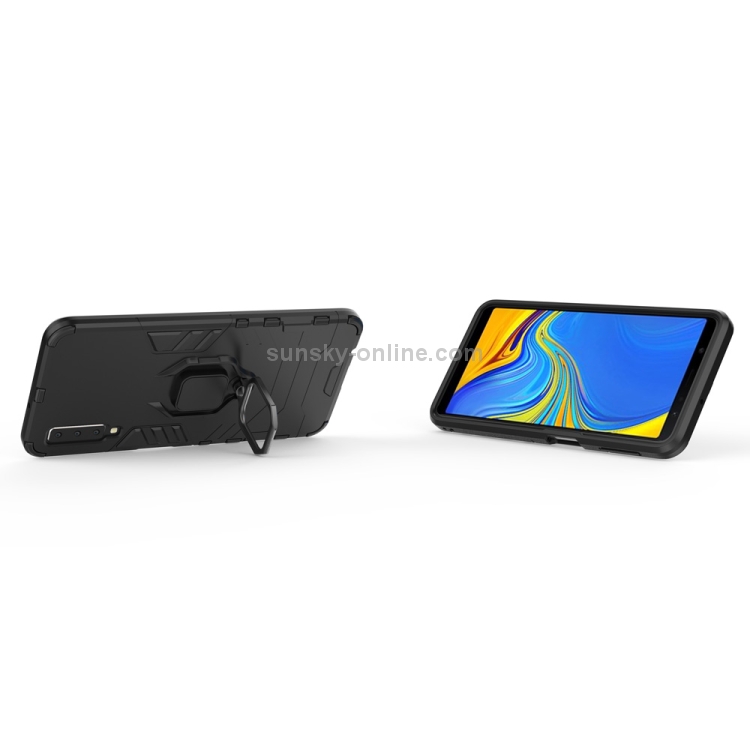 PC + TPU Shockproof Protective Case for Galaxy A70, with Magnetic Ring Holder (Black) PC + TPU Shockproof Protective Case for Galaxy A70, with Magnetic Ring Holder (Black)