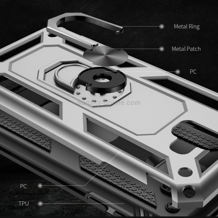 Armor Shockproof TPU + PC Protective Case for Galaxy J6 Plus, with 360 Degree Rotation Holder(Silver) Armor Shockproof TPU + PC Protective Case for Galaxy J6 Plus, with 360 Degree Rotation Holder(Silver)