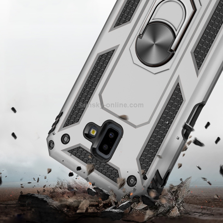 Armor Shockproof TPU + PC Protective Case for Galaxy J6 Plus, with 360 Degree Rotation Holder(Silver) Armor Shockproof TPU + PC Protective Case for Galaxy J6 Plus, with 360 Degree Rotation Holder(Silver)