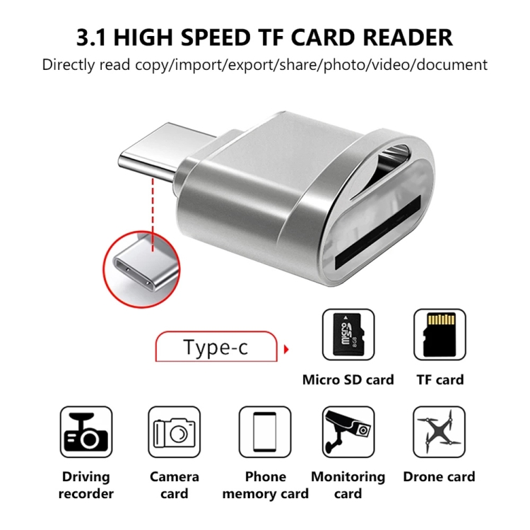 Lecteur carte micro SD - Adaptateur USB: type C / micro USB