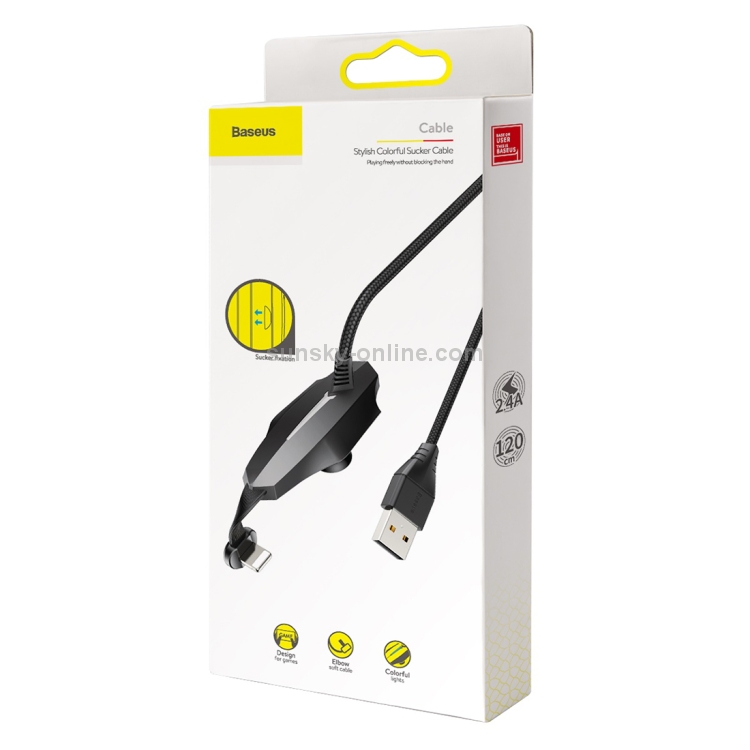 Baseus 2.4A 8 Pin to USB Stylish Colorful Sucker Charging Cable, Length: 1.2m(Black) Baseus 2.4A 8 Pin to USB Stylish Colorful Sucker Charging Cable, Length: 1.2m(Black)