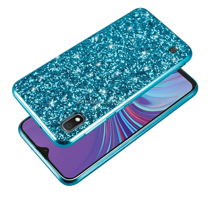 Glittery Powder Shockproof TPU Case for Galaxy A10 (Blue) Glittery Powder Shockproof TPU Case for Galaxy A10 (Blue)