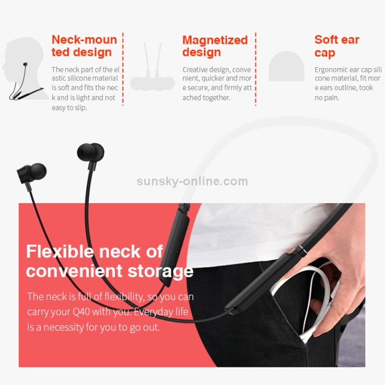 Q40 Hanging Neck Type Sports Waterproof Bluetooth Wireless Earphones(Red) Q40 Hanging Neck Type Sports Waterproof Bluetooth Wireless Earphones(Red)