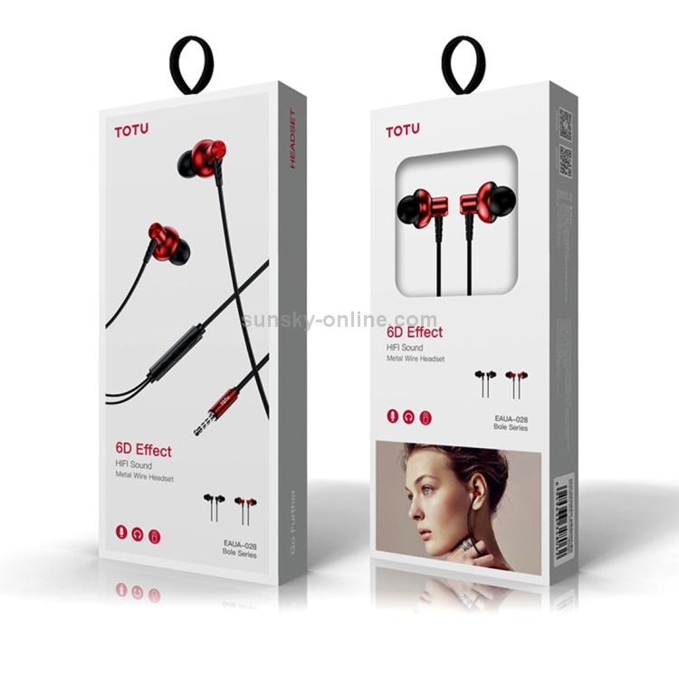 TOTUDESIGN EAUA-028 Bole Series Metal Wired Earphone (Red) TOTUDESIGN EAUA-028 Bole Series Metal Wired Earphone (Red)