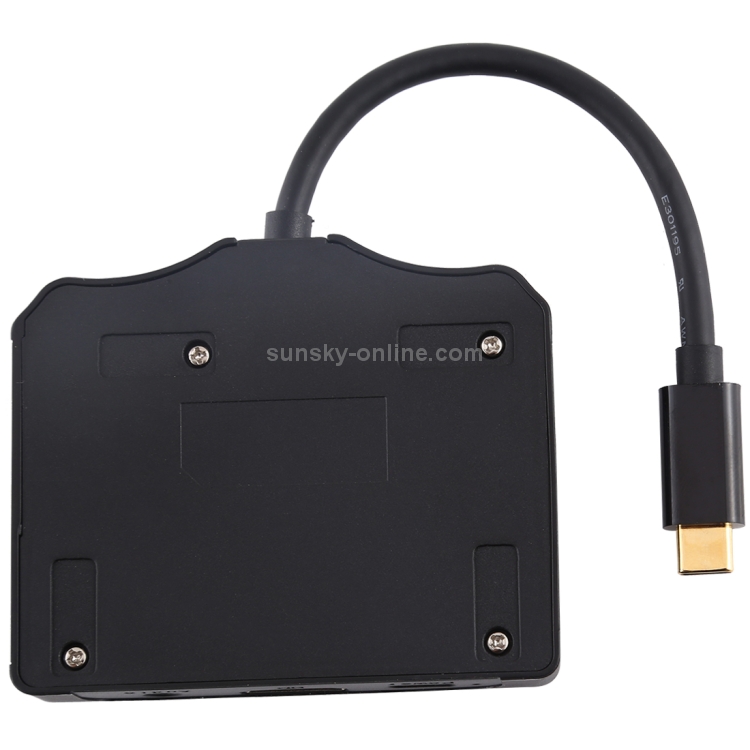 V178B USB-C / Type-C a USB 3.0 x 3 + USB-C / Type-C + HDMI + Puerto de audio + Lector de tarjetas SD / TF Adaptador HUB multifunción - 3