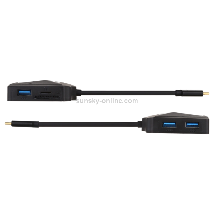 V178B USB-C / Type-C a USB 3.0 x 3 + USB-C / Type-C + HDMI + Puerto de audio + Lector de tarjetas SD / TF Adaptador HUB multifunción - 5