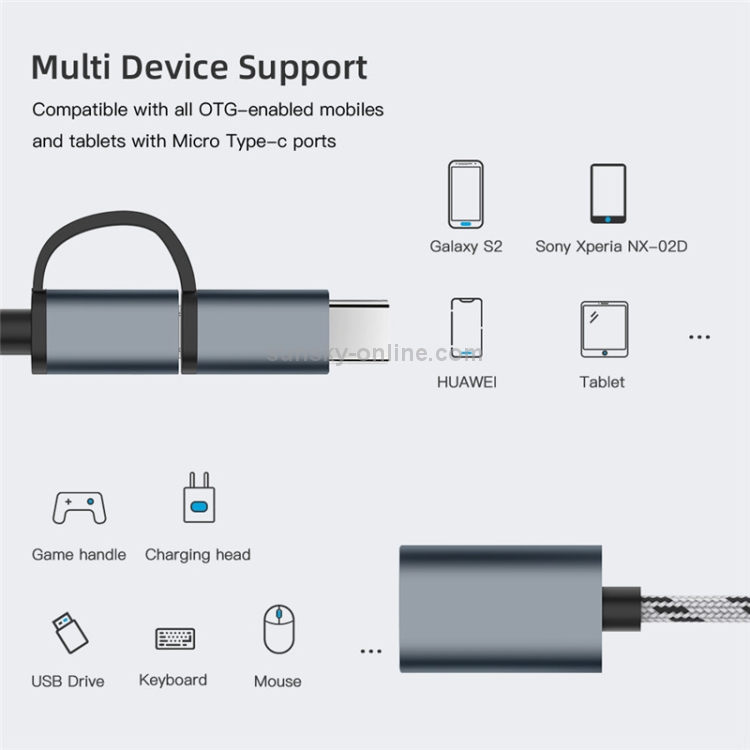 Câble multi-chargeur - Adaptateurs de cordon de charge tressé en nylon 3 en  1 pour téléphones cellulaires et plus