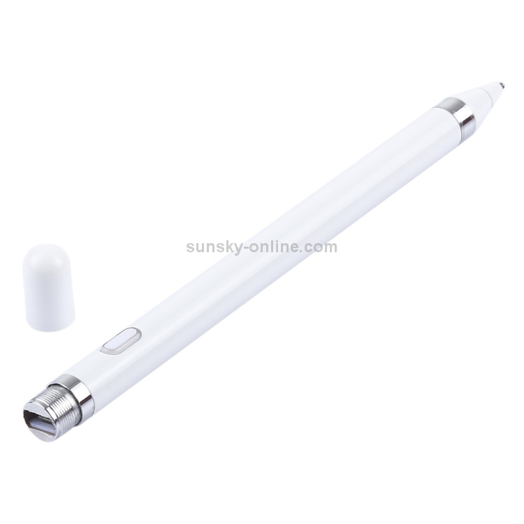 Lápiz óptico de pantalla táctil capacitivo recargable universal corto con punta de metal superfina de 2,3 mm, Para iPhone, iPad, Samsung y otros teléfonos inteligentes con pantalla táctil capacitiva o Tablet PC (blanco) - 2