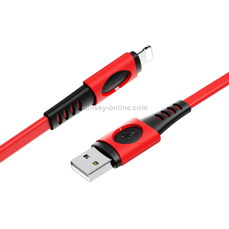 Borofone BX35 1m 2.4A Max Output USB to 8 Pin Carib Charging Data Cable(Red) Borofone BX35 1m 2.4A Max Output USB to 8 Pin Carib Charging Data Cable(Red)