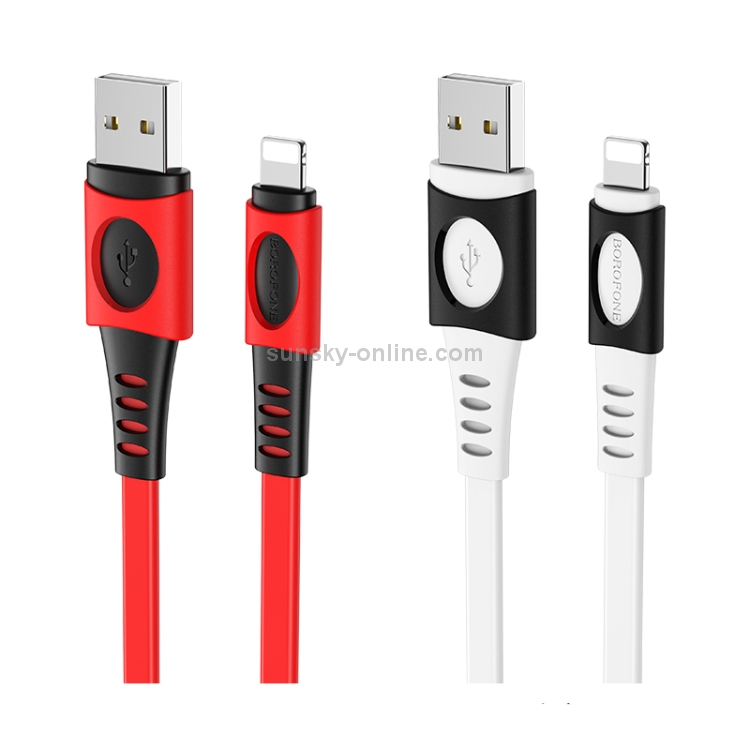 Borofone BX35 1m 2.4A Max Output USB to 8 Pin Carib Charging Data Cable(Red) Borofone BX35 1m 2.4A Max Output USB to 8 Pin Carib Charging Data Cable(Red)