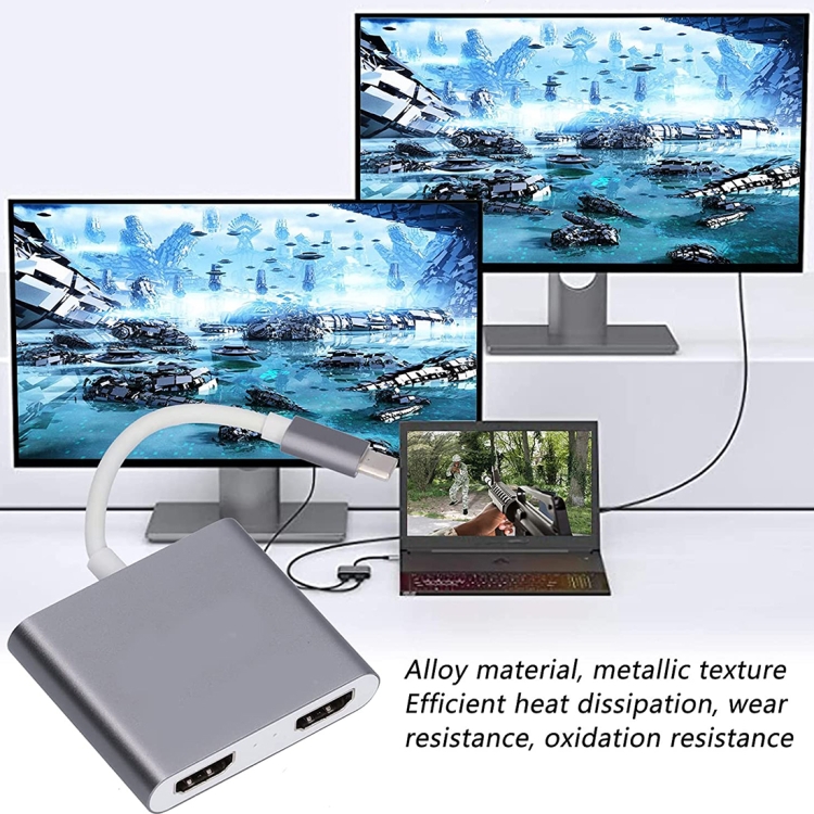 Salida de interfaz HDMI doble 4K Ultra HD a adaptador USB-C / Type-C - 6