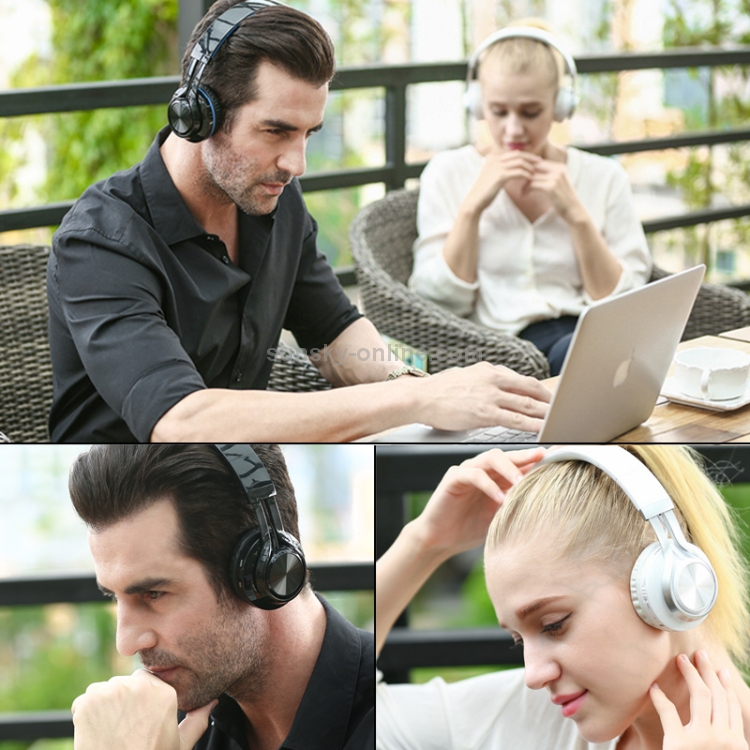 BT-06 Over-Ear Wireless Headphones Adjustable Foldable Bluetooth Headset with Mic(Black Blue) BT-06 Over-Ear Wireless Headphones Adjustable Foldable Bluetooth Headset with Mic(Black Blue)