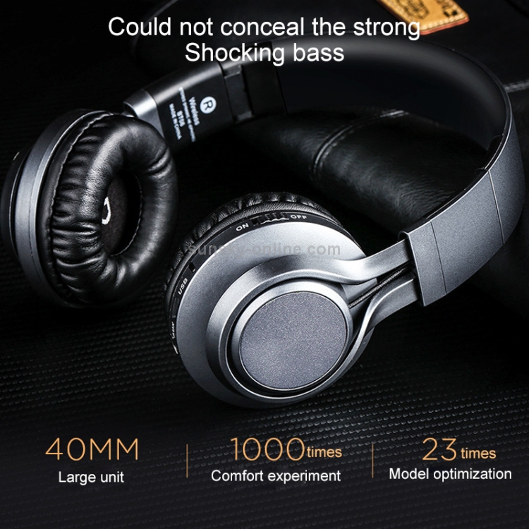 BT-08 Over-Ear Wireless Headphones Adjustable Foldable Bluetooth Headset with Mic(Black Grey) BT-08 Over-Ear Wireless Headphones Adjustable Foldable Bluetooth Headset with Mic(Black Grey)