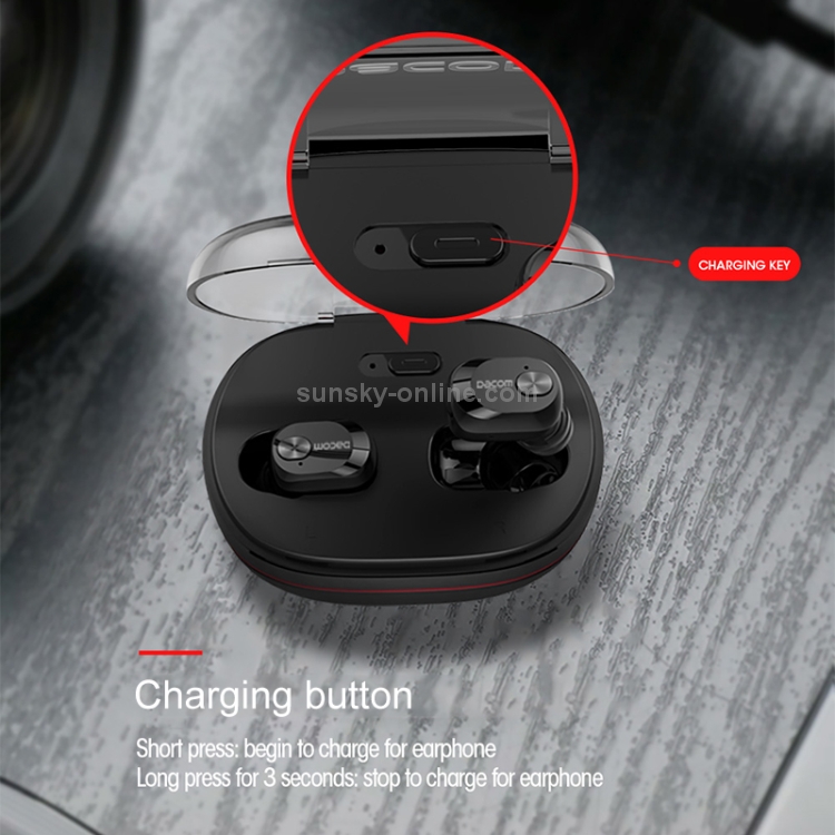 Dacom K6H Mini Stereo Bluetooth Earbuds Buds In-ear Earphone with Charging Box (Black) Dacom K6H Mini Stereo Bluetooth Earbuds Buds In-ear Earphone with Charging Box (Black)