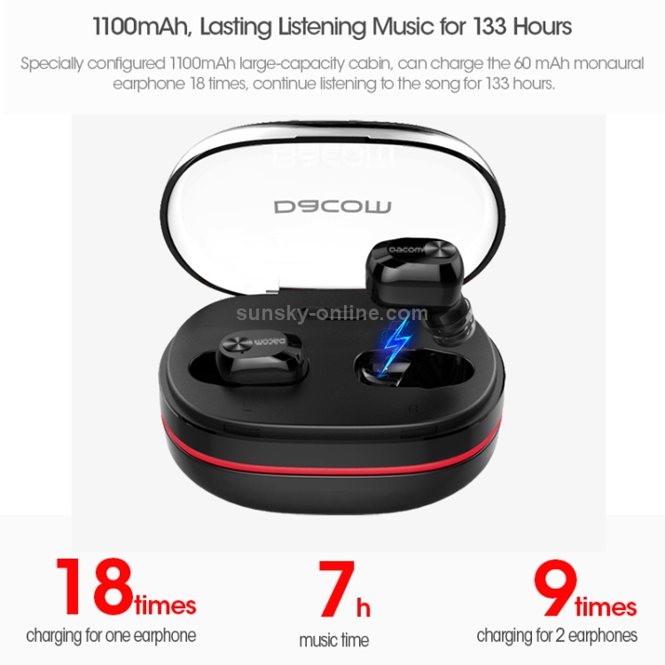 Dacom K6H Mini Stereo Bluetooth Earbuds Buds In-ear Earphone with Charging Box (Black) Dacom K6H Mini Stereo Bluetooth Earbuds Buds In-ear Earphone with Charging Box (Black)