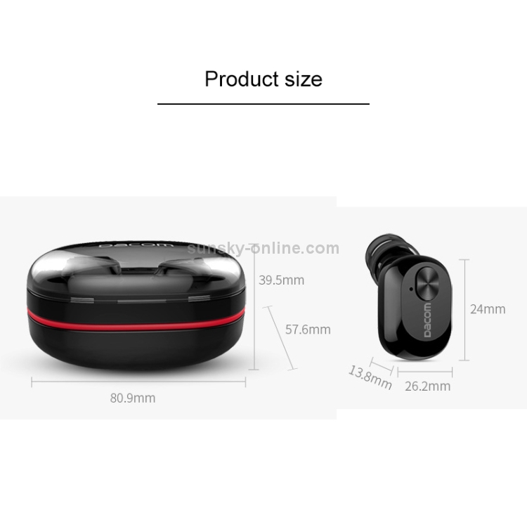 Dacom K6H Mini Stereo Bluetooth Earbuds Buds In-ear Earphone with Charging Box (Black) Dacom K6H Mini Stereo Bluetooth Earbuds Buds In-ear Earphone with Charging Box (Black)