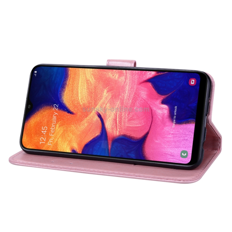 Rose Embossed Horizontal Flip PU Leather Case for Galaxy A10, with Holder & Card Slots & Wallet (Rose Gold) Rose Embossed Horizontal Flip PU Leather Case for Galaxy A10, with Holder & Card Slots & Wallet (Rose Gold)