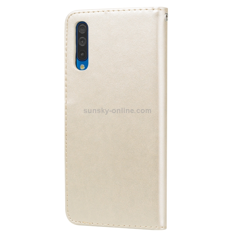 Rose Embossed Horizontal Flip PU Leather Case for Galaxy A50, with Holder & Card Slots & Wallet (Gold) Rose Embossed Horizontal Flip PU Leather Case for Galaxy A50, with Holder & Card Slots & Wallet (Gold)
