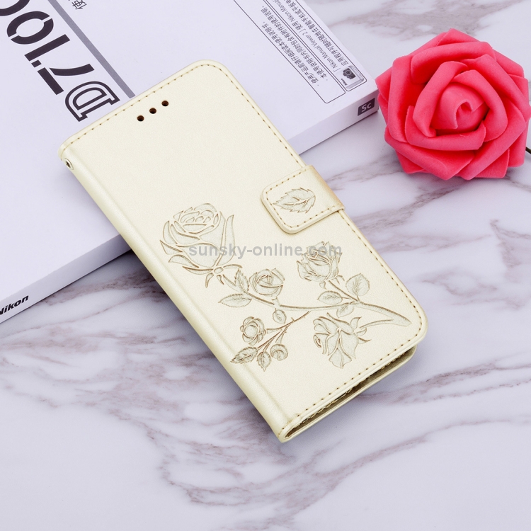 Rose Embossed Horizontal Flip PU Leather Case for Galaxy A50, with Holder & Card Slots & Wallet (Gold) Rose Embossed Horizontal Flip PU Leather Case for Galaxy A50, with Holder & Card Slots & Wallet (Gold)