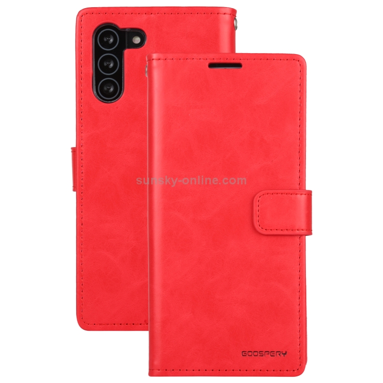 For Samsung Galaxy S21+ 5G GOOSPERY BLUE MOON Crazy Horse Texture Horizontal Flip Leather Case With Bracket & Card Slot & Wallet(Red) For Samsung Galaxy S21+ 5G GOOSPERY BLUE MOON Crazy Horse Texture Horizontal Flip Leather Case With Bracket & Card Slot & Wallet(Red)