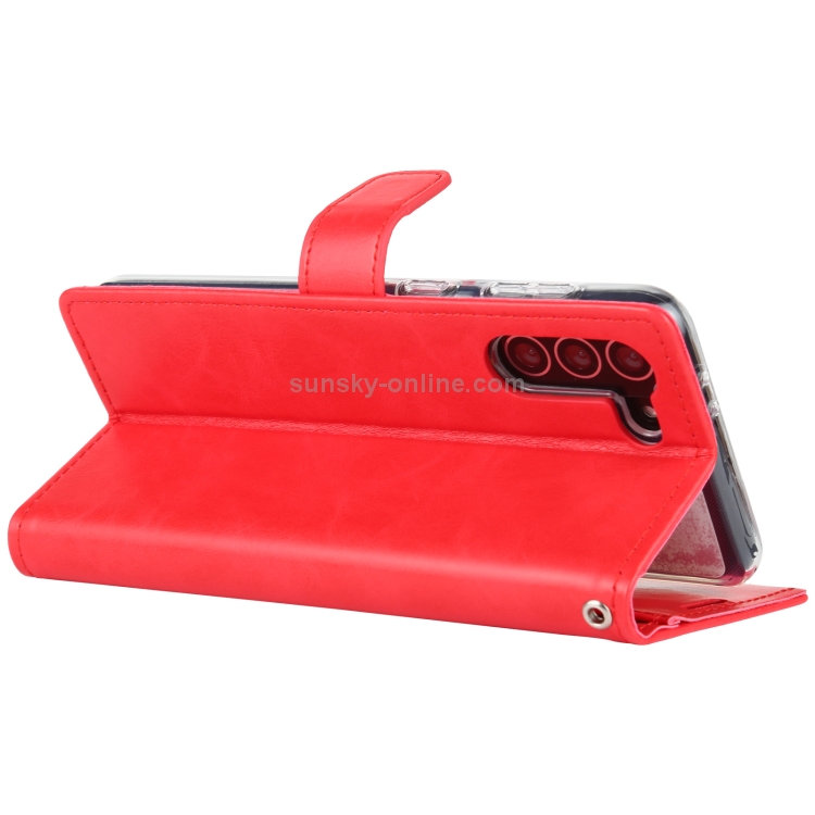 For Samsung Galaxy S21+ 5G GOOSPERY BLUE MOON Crazy Horse Texture Horizontal Flip Leather Case With Bracket & Card Slot & Wallet(Red) For Samsung Galaxy S21+ 5G GOOSPERY BLUE MOON Crazy Horse Texture Horizontal Flip Leather Case With Bracket & Card Slot & Wallet(Red)