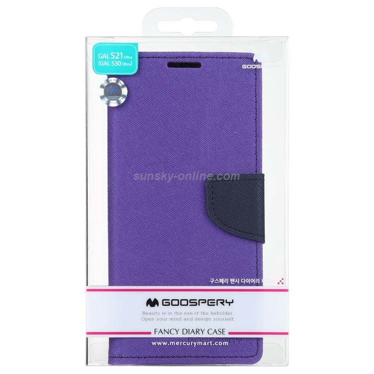 For Samsung Galaxy S21 Ultra 5G GOOSPERY FANCY DIARY Horizontal Flip PU Leather Case with Holder & Card Slots & Wallet (Purple) For Samsung Galaxy S21 Ultra 5G GOOSPERY FANCY DIARY Horizontal Flip PU Leather Case with Holder & Card Slots & Wallet (Purple)
