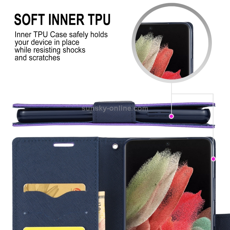 For Samsung Galaxy S21 Ultra 5G GOOSPERY FANCY DIARY Horizontal Flip PU Leather Case with Holder & Card Slots & Wallet (Purple) For Samsung Galaxy S21 Ultra 5G GOOSPERY FANCY DIARY Horizontal Flip PU Leather Case with Holder & Card Slots & Wallet (Purple)
