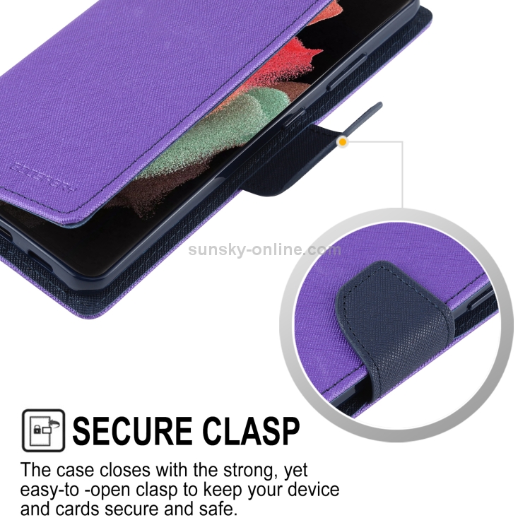 For Samsung Galaxy S21 Ultra 5G GOOSPERY FANCY DIARY Horizontal Flip PU Leather Case with Holder & Card Slots & Wallet (Purple) For Samsung Galaxy S21 Ultra 5G GOOSPERY FANCY DIARY Horizontal Flip PU Leather Case with Holder & Card Slots & Wallet (Purple)