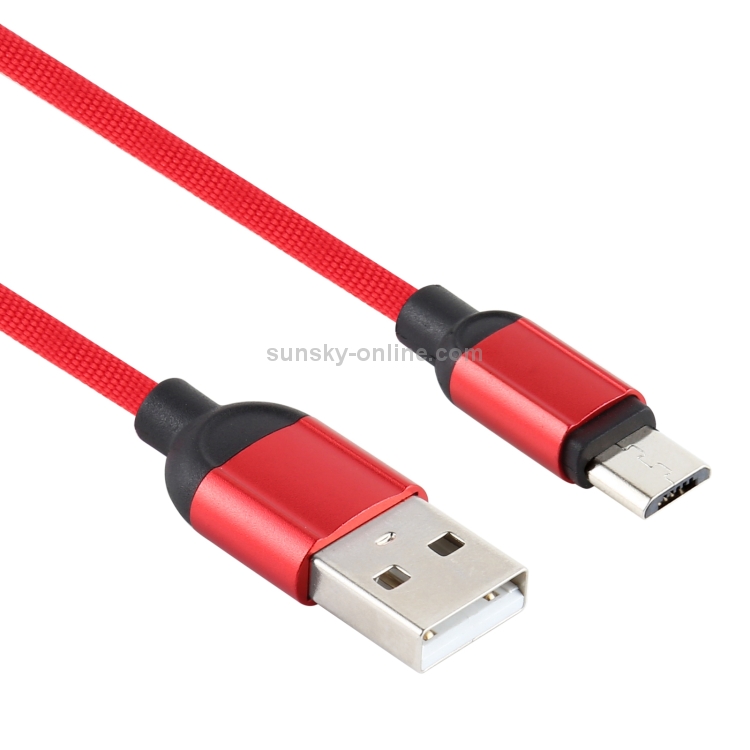 3a Usb To Micro Usb Braided Data Cable ความยาวสายเคเบิล 1 ม สีแดง