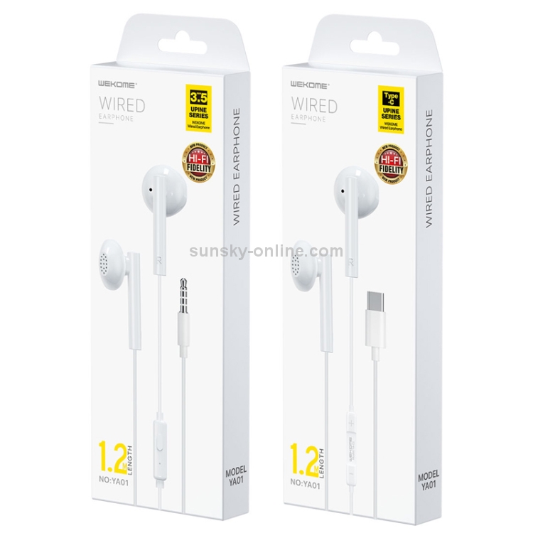 WK YA01 3.5mm In-Ear Wired Earphone, Length: 1.2m WK YA01 3.5mm In-Ear Wired Earphone, Length: 1.2m