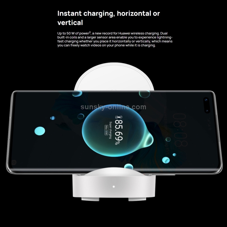 Original Huawei CP62R 50W Max Qi Standard Super Fast Charging Vertical Wireless Charger Stand with Type-C Cable + Adapter Set (White) Original Huawei CP62R 50W Max Qi Standard Super Fast Charging Vertical Wireless Charger Stand with Type-C Cable + Adapter Set (White)