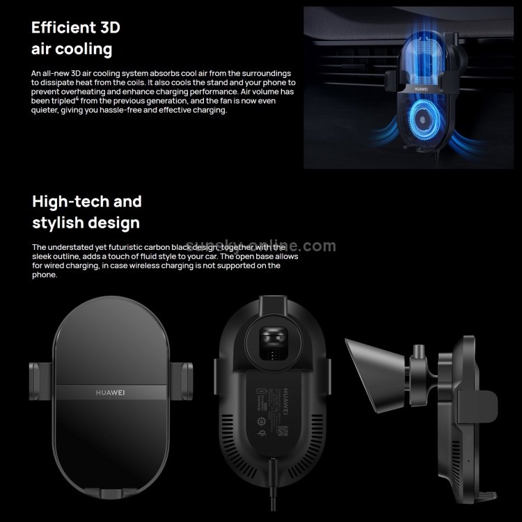 Original Huawei CK030 50W Max SuperCharge Smart Infrared Sensor Car Wireless Charger(Black) Original Huawei CK030 50W Max SuperCharge Smart Infrared Sensor Car Wireless Charger(Black)