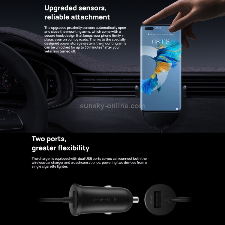 Original Huawei CK030 50W Max SuperCharge Smart Infrared Sensor Car Wireless Charger(Black) Original Huawei CK030 50W Max SuperCharge Smart Infrared Sensor Car Wireless Charger(Black)