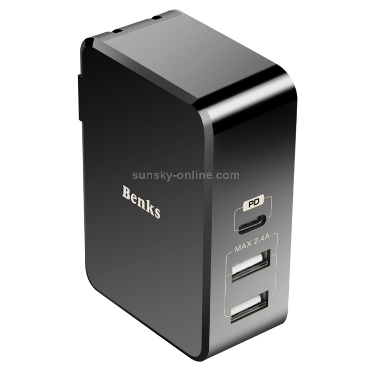 Benks PA28 Three Port Fast Charging Type C PD Travel Charger Benks PA28 Three Port Fast Charging Type C PD Travel Charger