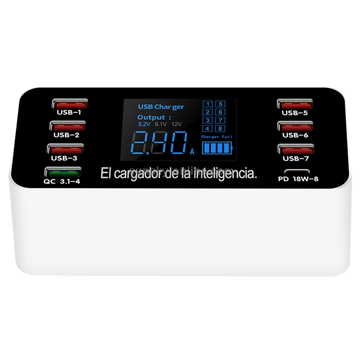 A9P 8 In 1 Multi-function Smart Digital Display Charging Station Socket Holder Stand A9P 8 In 1 Multi-function Smart Digital Display Charging Station Socket Holder Stand